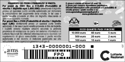 Retro biglietto lotteria istantanea Nuovo Portafortuna