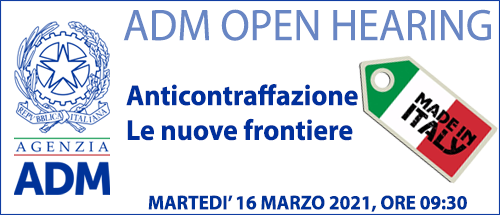 Banner Open Hearing anticontraffazione 16 marzo 2021