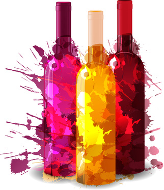 bottiglie di vino stilizzate